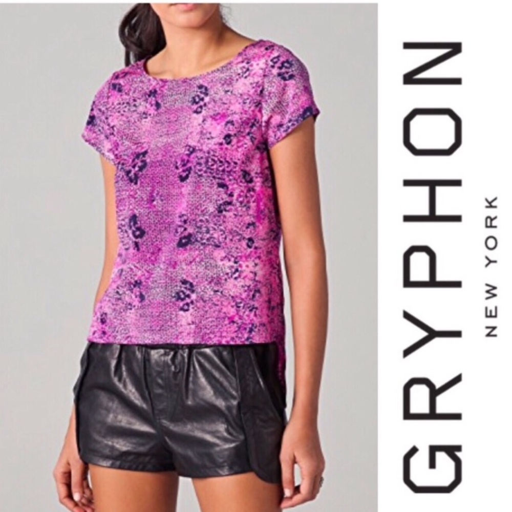 New Gryphon Classic Tee in pink purple Silk x Spandex super flattering